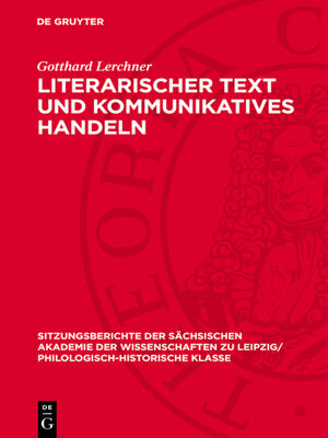 cover image of Literarischer Text und kommunikatives Handeln